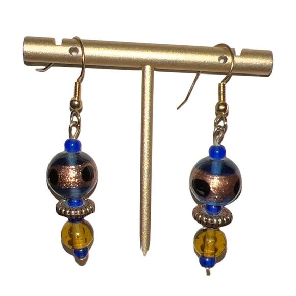 Opera Length Murano Glass Beaded Necklace with Matching Dangle Earrings - Picture 6 of 7